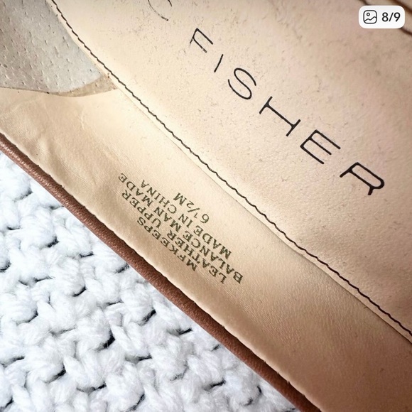 Marc Fisher Keeps Brown Tan Leather Platform Penny Loafer Stacked Heel Pump 6.5 - Picture 8 of 9